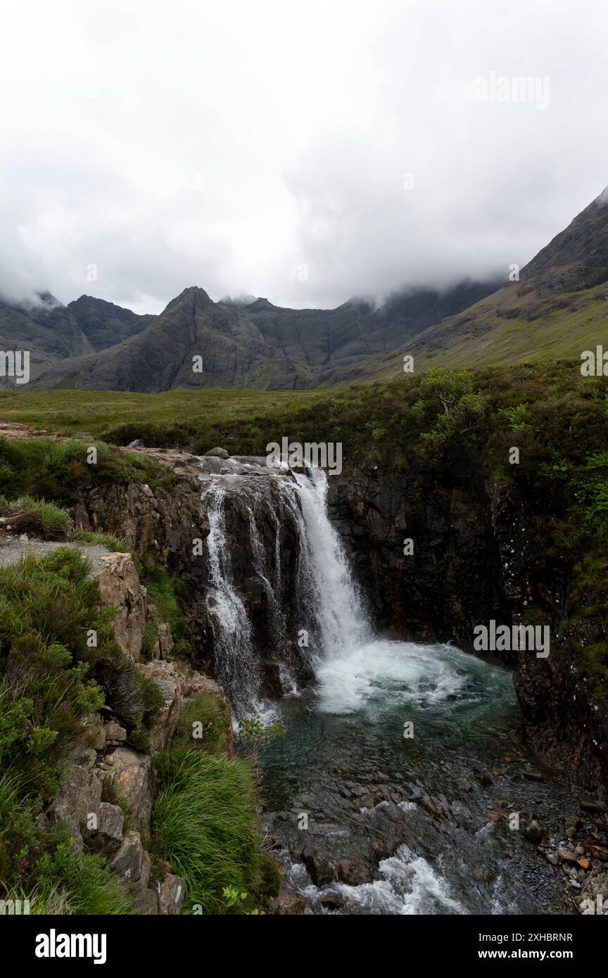 Scottish Highlands, Scozia, 2024 le Fairy Pools sull'Isola di Skye Foto Stock