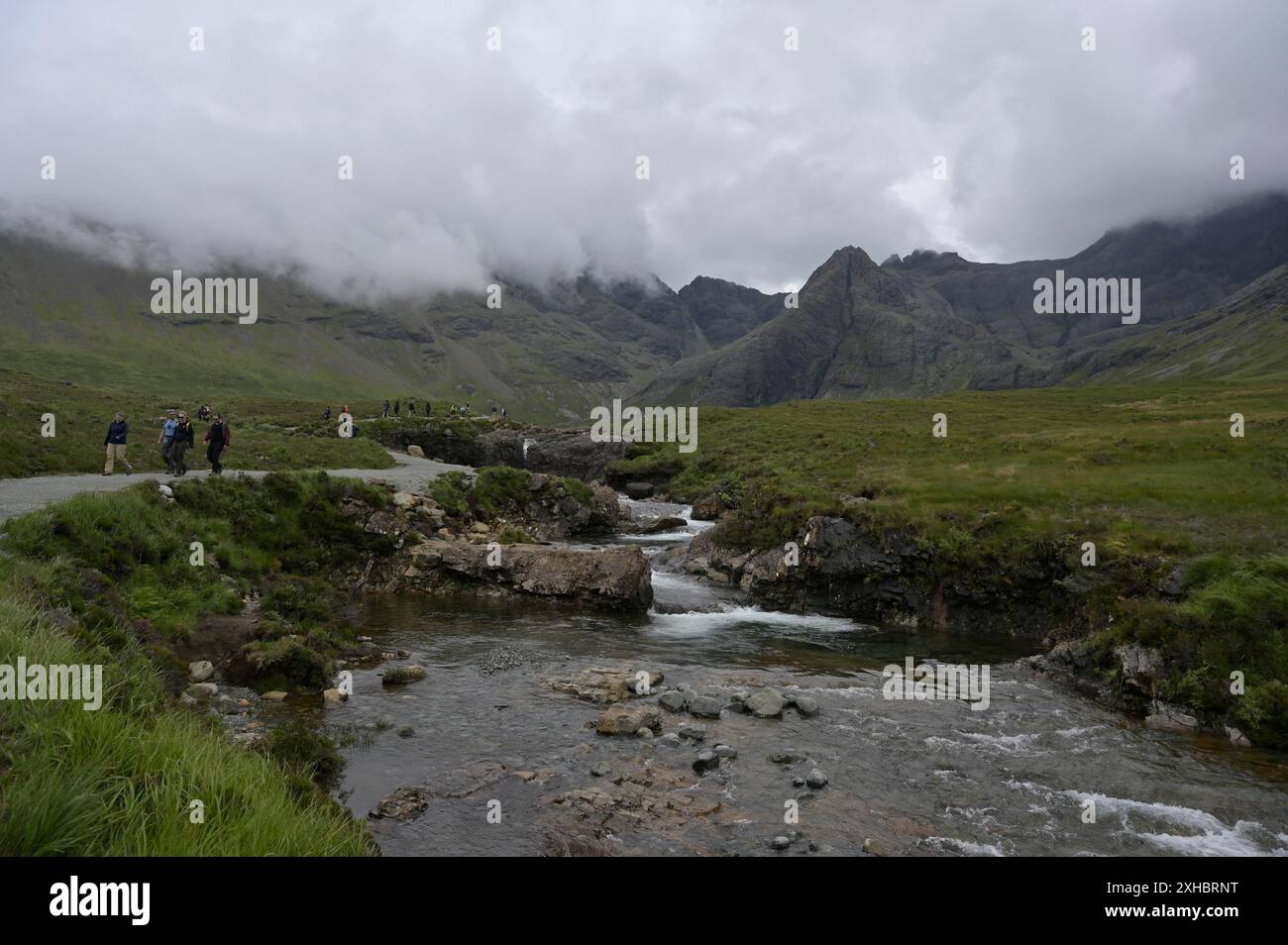 Scottish Highlands, Scozia, 2024 le Fairy Pools sull'Isola di Skye Foto Stock