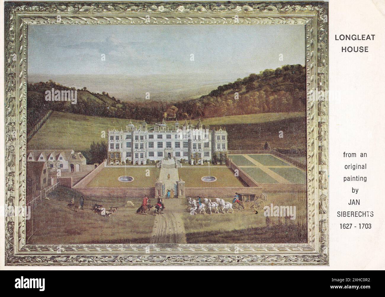 Cartolina d'epoca di Longleat, Warminster, Wilts - dimora signorile del Marchese di Bath, anni '1600 Foto Stock
