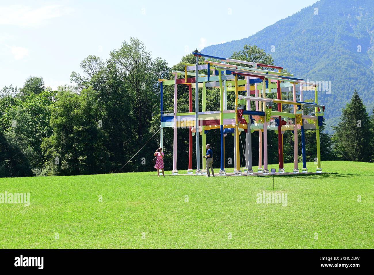 Bad Ischl, alta Austria, Austria. Mostra ai Weiwei nel Kaiserpark di Bad Ischl. Ai Weiwei - Casa colorata Foto Stock