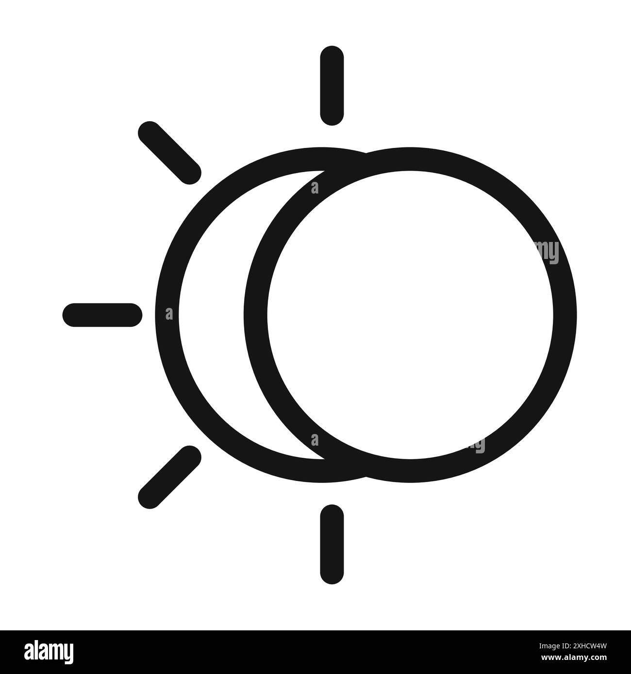 Icona Eclipse simbolo vettoriale o collezione di set di simboli in bianco e nero Illustrazione Vettoriale