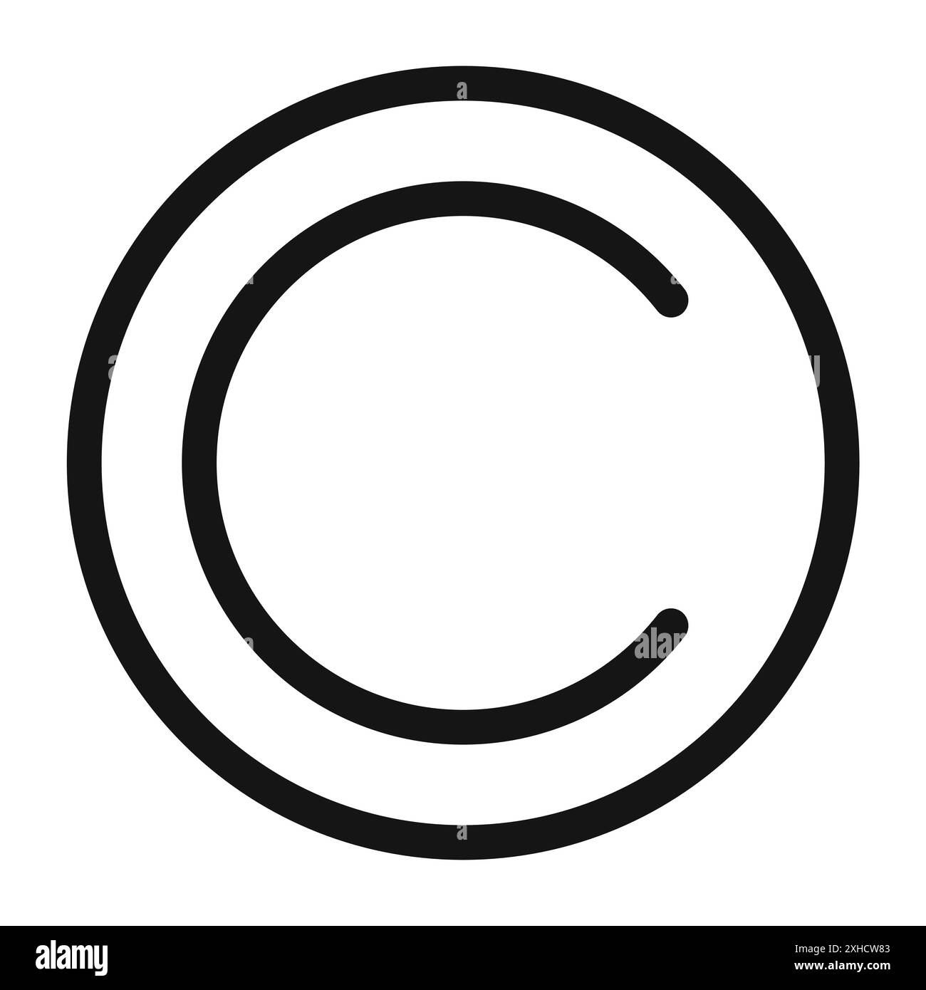 Icona di copyright simbolo vettoriale o collezione di set di simboli in bianco e nero Illustrazione Vettoriale