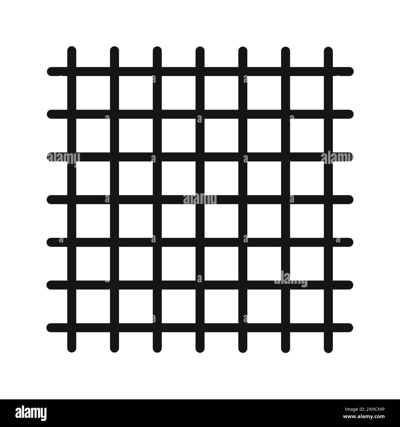Icona griglia simbolo vettoriale o insieme di set di segni con contorno bianco e nero Illustrazione Vettoriale