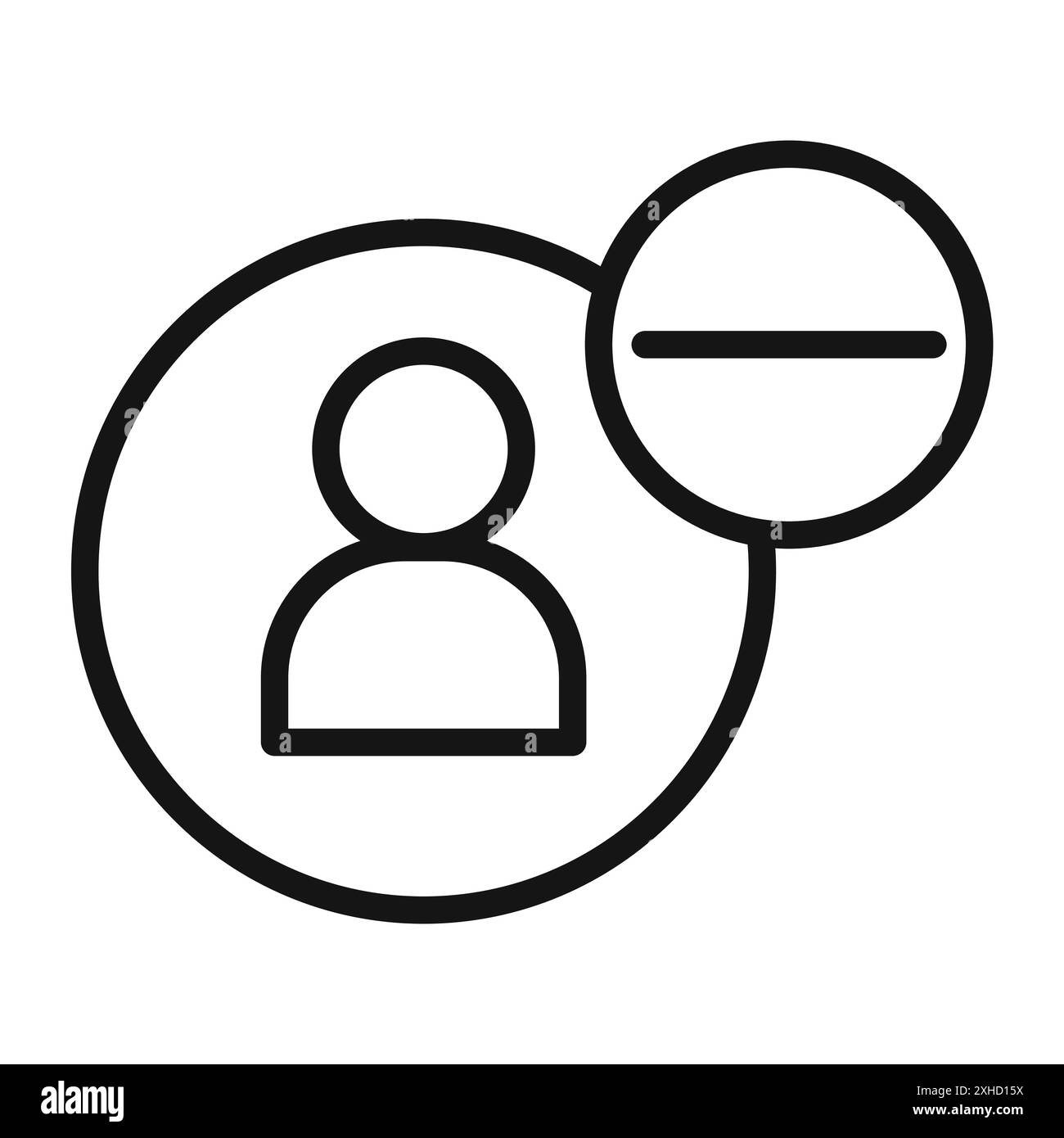 Rimuovere l'icona utente il simbolo vettoriale o la raccolta di set di segni in bianco e nero Illustrazione Vettoriale