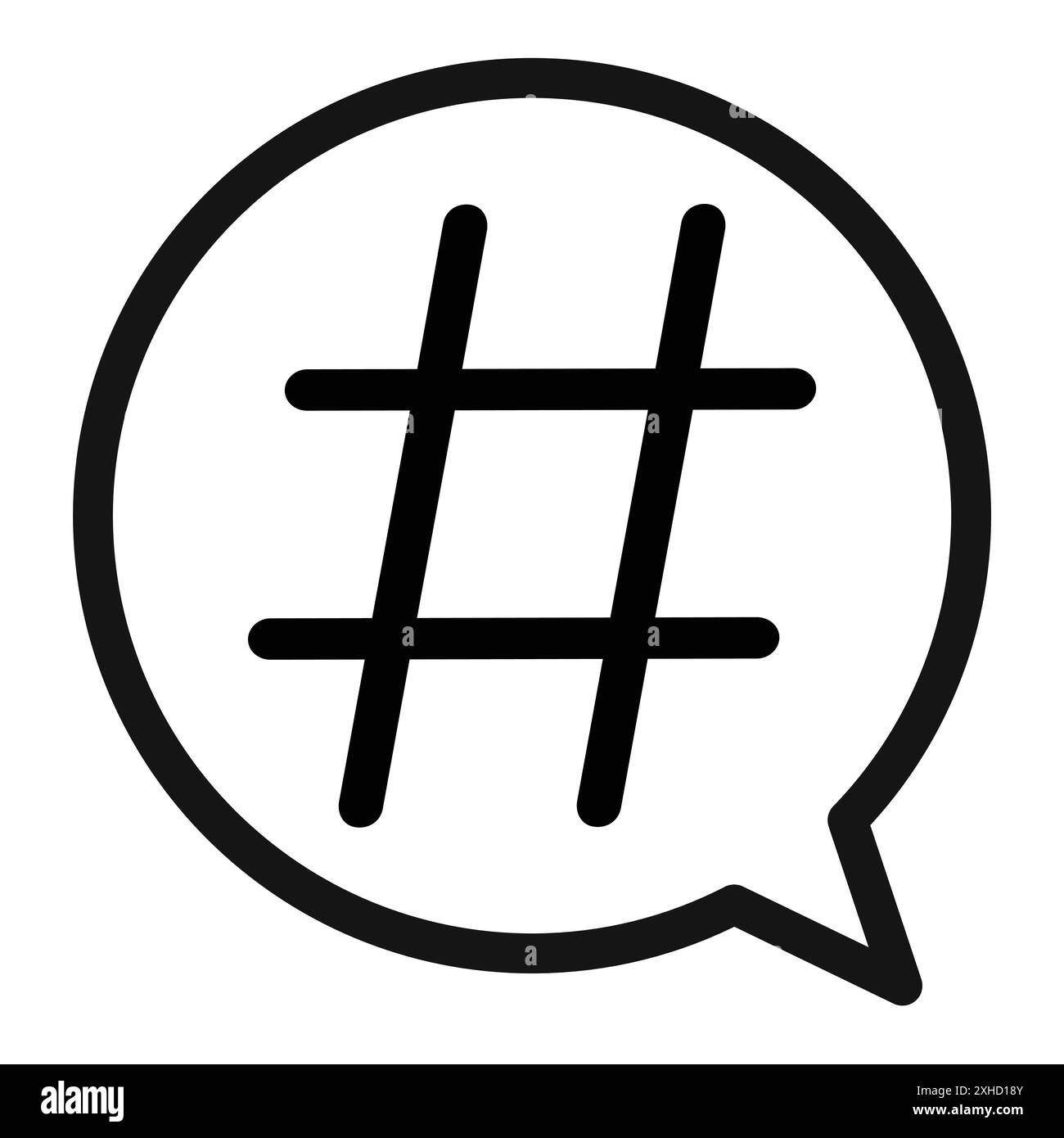 Icona hashtag simbolo vettoriale o insieme di set di segni in bianco e nero Illustrazione Vettoriale