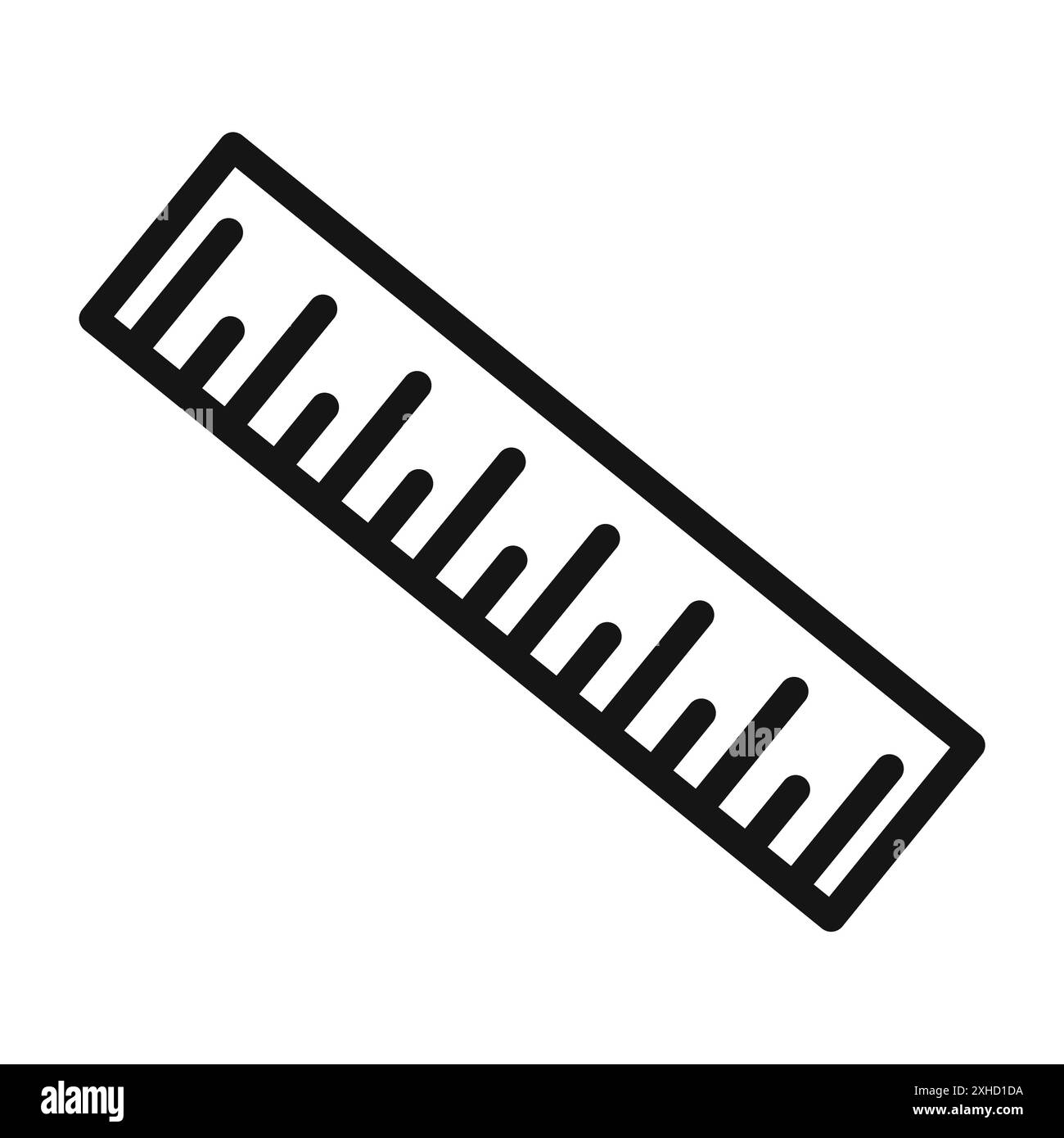 Icona righello simbolo vettoriale o insieme di set di segni in bianco e nero Illustrazione Vettoriale