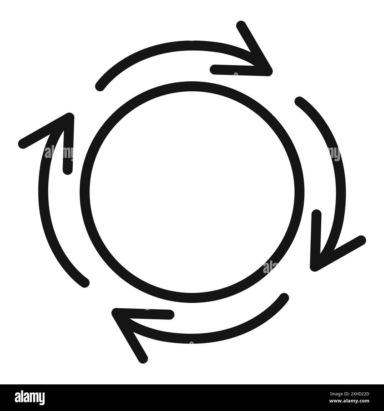 Icona di riciclo simbolo vettore o insieme di set di segni con un contorno bianco e nero Illustrazione Vettoriale