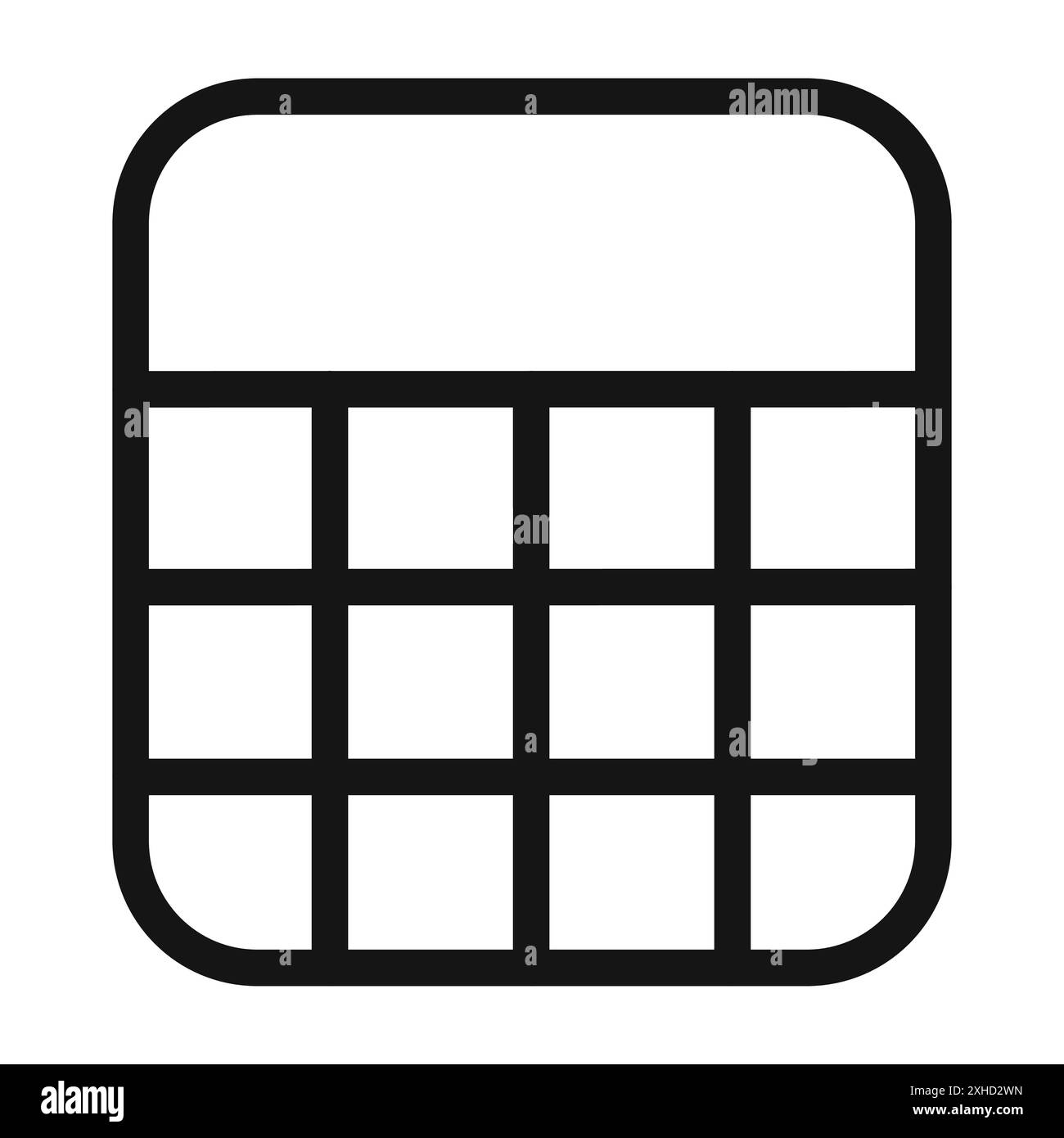 Icona layout tabella simbolo vettoriale o insieme di set di segni in bianco e nero Illustrazione Vettoriale