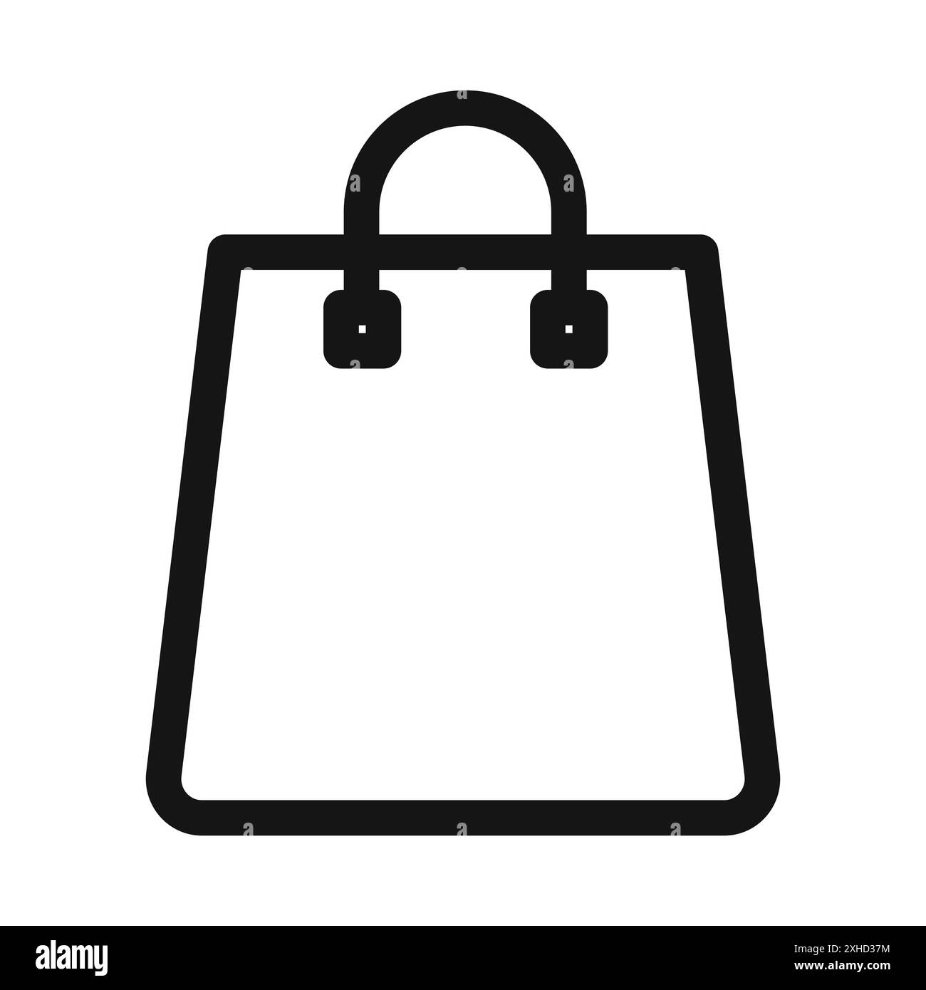 Icona della borsa della spesa, logo, contorno vettoriale in bianco e nero Illustrazione Vettoriale