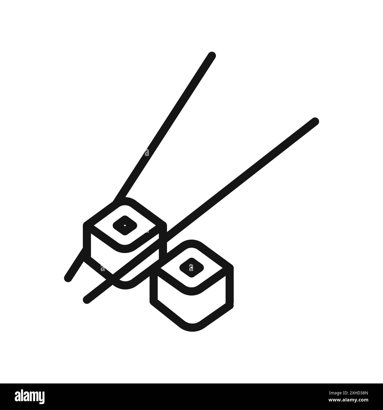 Icona sushi simbolo vettoriale o collezione di set di insegne in bianco e nero Illustrazione Vettoriale