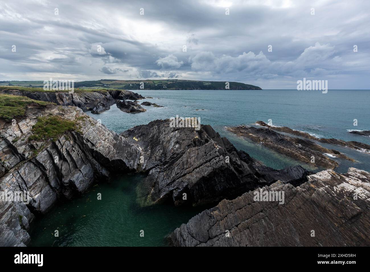 Aspra costa gallese di Cardigan Bay vicino Foto Stock