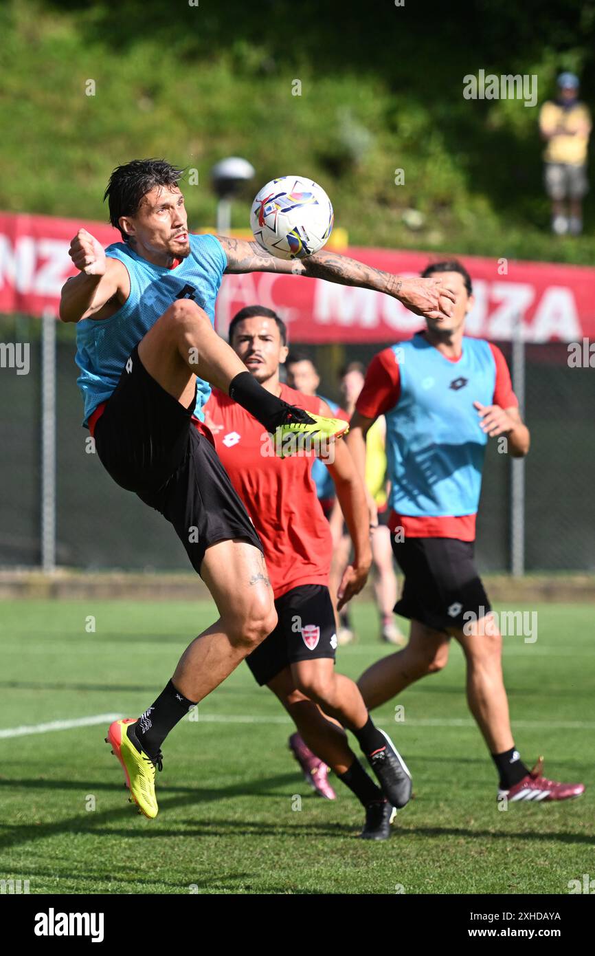 Davide Bettella dell'AC Monza durante la sessione di allenamento a Ponte di legno, Italia - sabato 13 luglio 2024. Sport - calcio (foto AC Monza/LaPresse di Studio Buzzi) credito: LaPresse/Alamy Live News Foto Stock