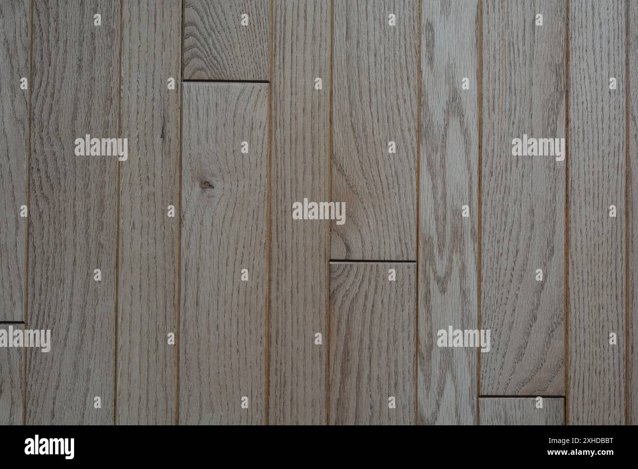 Primo piano del pavimento in legno duro che mostra la venatura del legno. Foto Stock