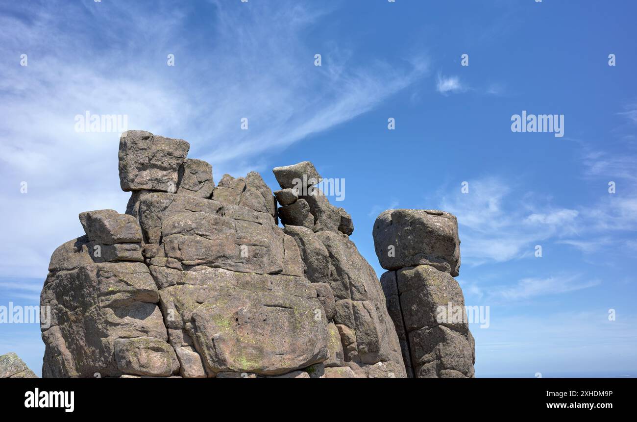 Formazioni rocciose a Karkonosze (Monti dei Giganti), Polonia. Foto Stock