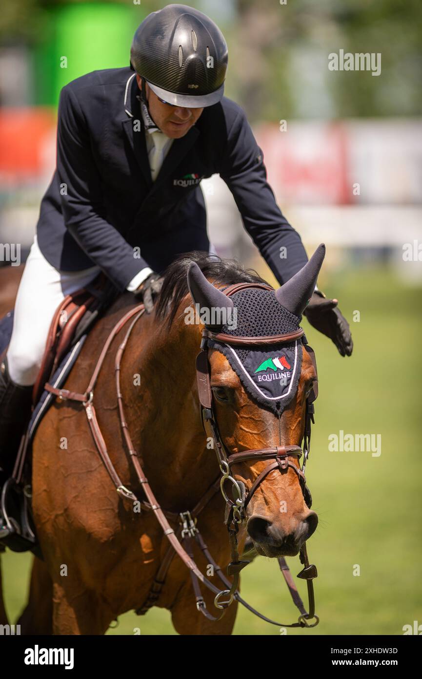 Mostra salto in Spruce Meadows Foto Stock