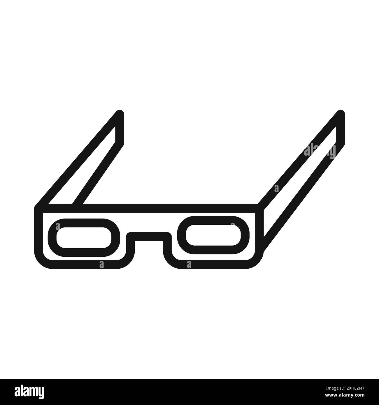 Icona degli occhiali 3D simbolo vettoriale o collezione di set di simboli in bianco e nero Illustrazione Vettoriale