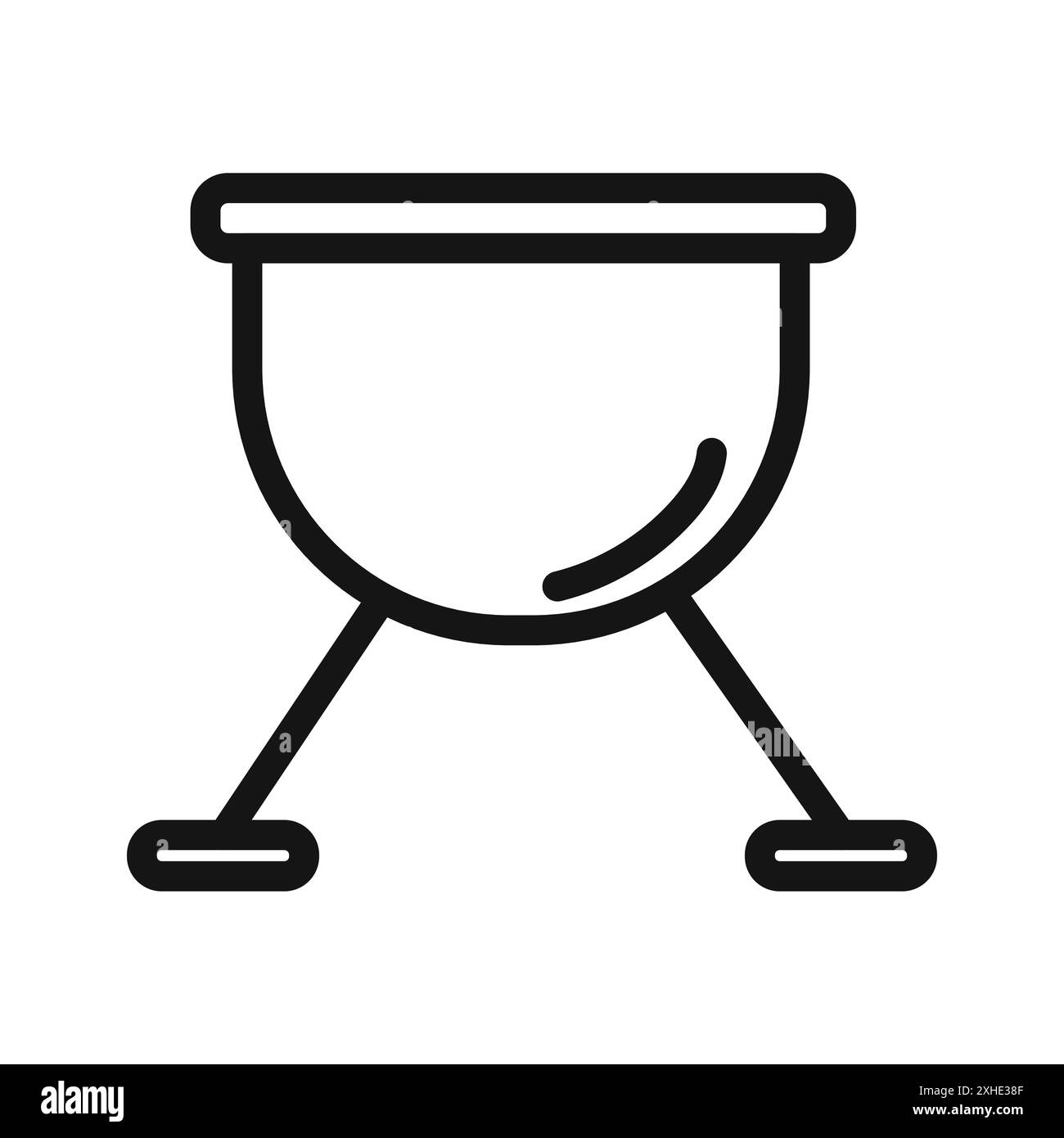 Icona del braciere simbolo vettoriale o collezione di set di insegne in bianco e nero Illustrazione Vettoriale