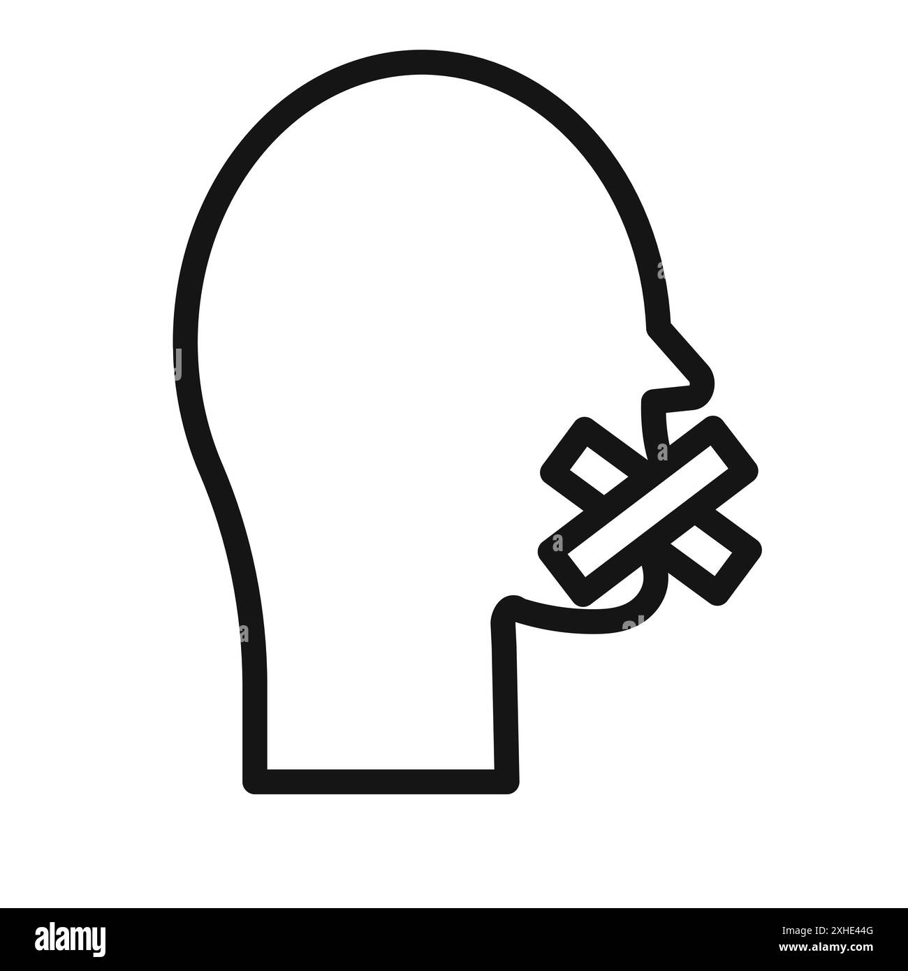 Icona di discriminazione o censura simbolo vettoriale o collezione di set di segni in bianco e nero Illustrazione Vettoriale