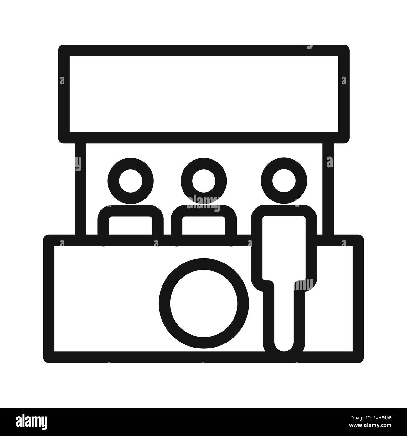 Stand espositivo Icon Vector symbol o set di cartelli in bianco e nero Illustrazione Vettoriale