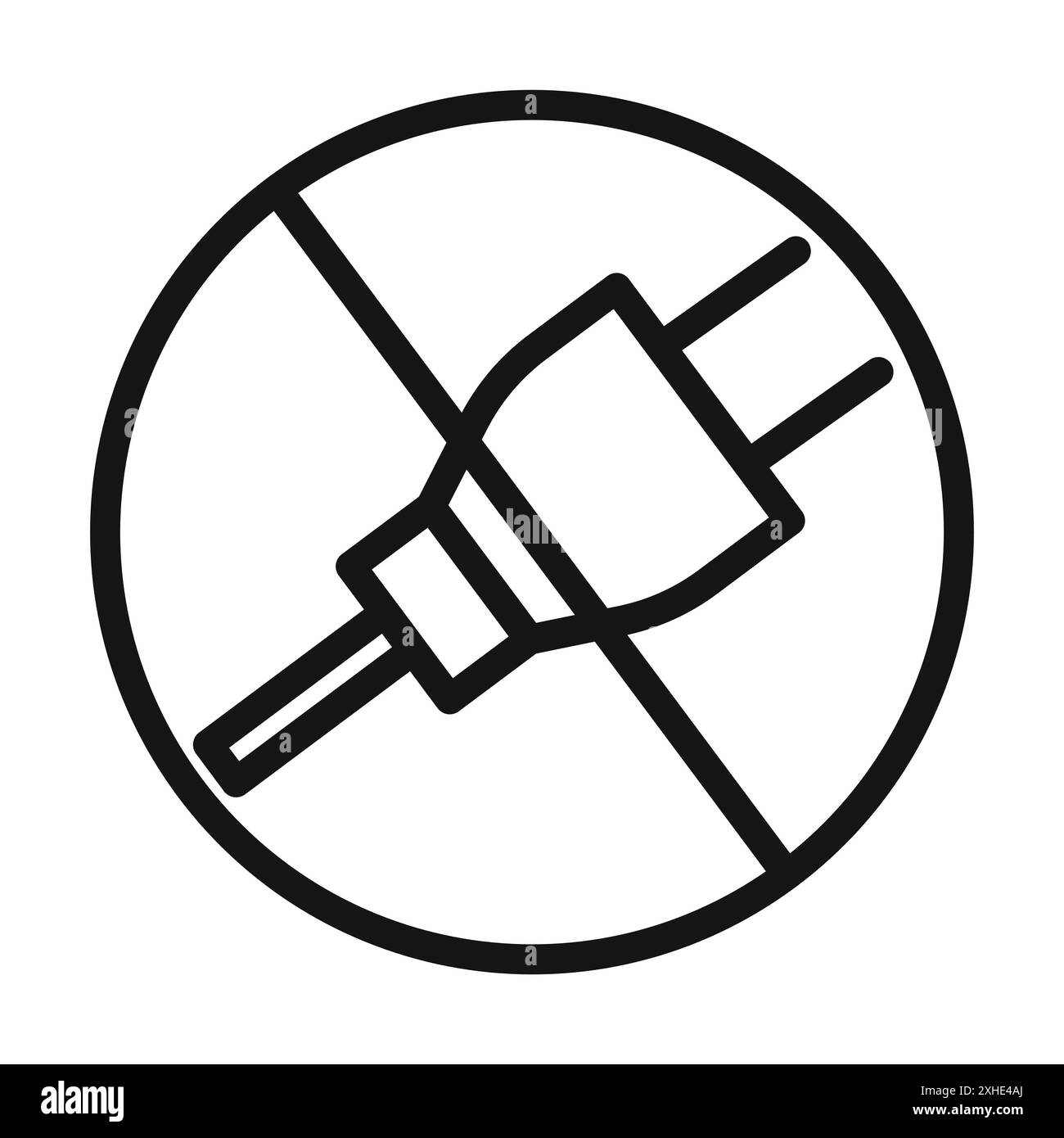 Non collegare l'icona di connessione il simbolo vettoriale o la raccolta di set di segni con un contorno bianco e nero Illustrazione Vettoriale