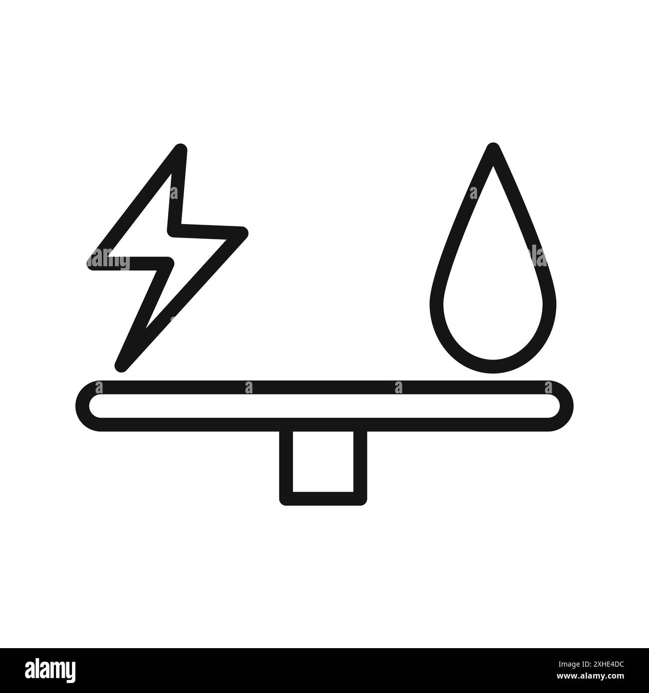 Icona potenza elettrica vs gas simbolo vettoriale o collezione di set di cartelli in bianco e nero Illustrazione Vettoriale