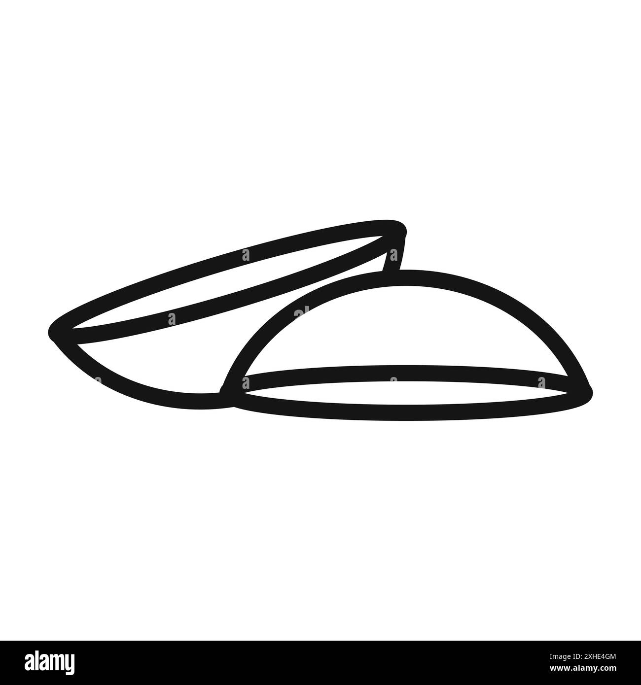 Icona dell'obiettivo a contatto con gli occhi simbolo vettoriale o collezione di set di segni con contorno bianco e nero Illustrazione Vettoriale