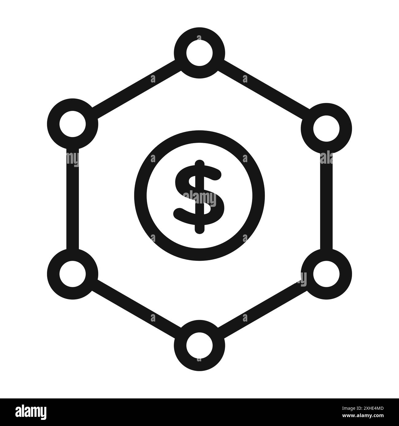 Icona schema finanziario simbolo vettore o collezione set di segni in bianco e nero Illustrazione Vettoriale