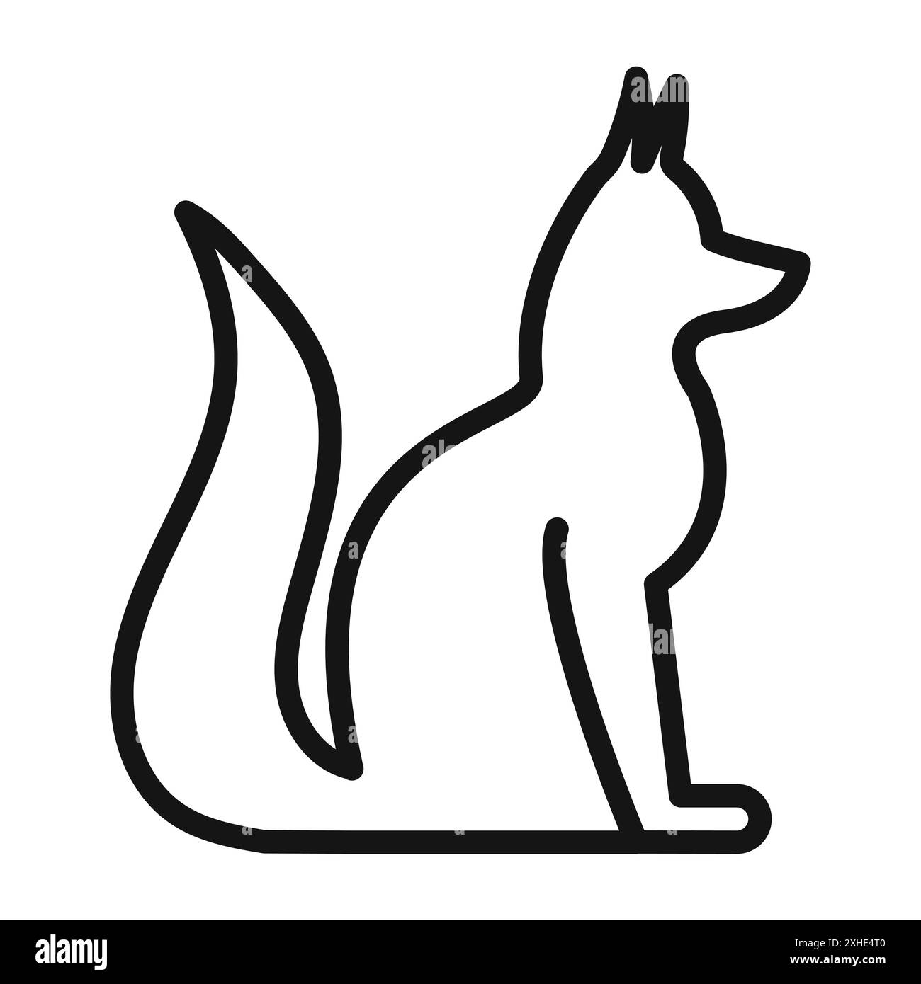 Simbolo vettoriale dell'icona della volpe o collezione di set di simboli in bianco e nero Illustrazione Vettoriale