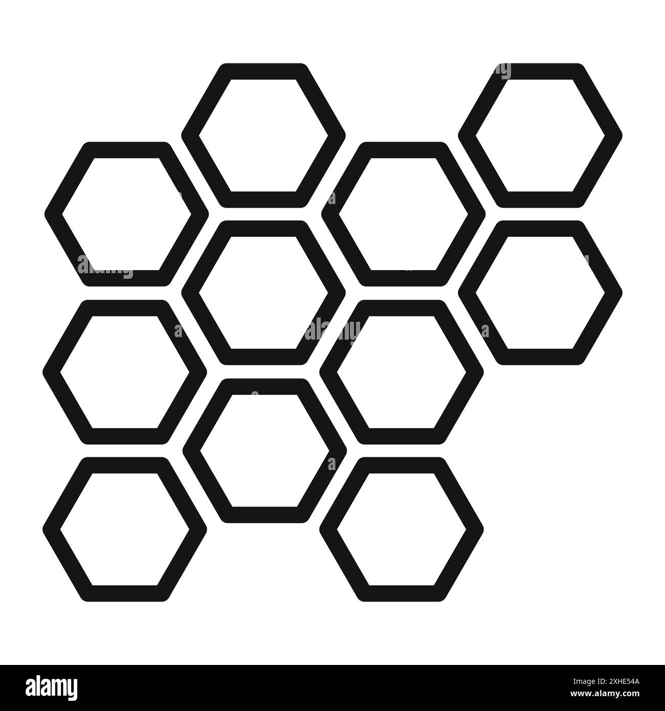 Icona a nido d'ape simbolo vettoriale o collezione di set di insegne in bianco e nero Illustrazione Vettoriale