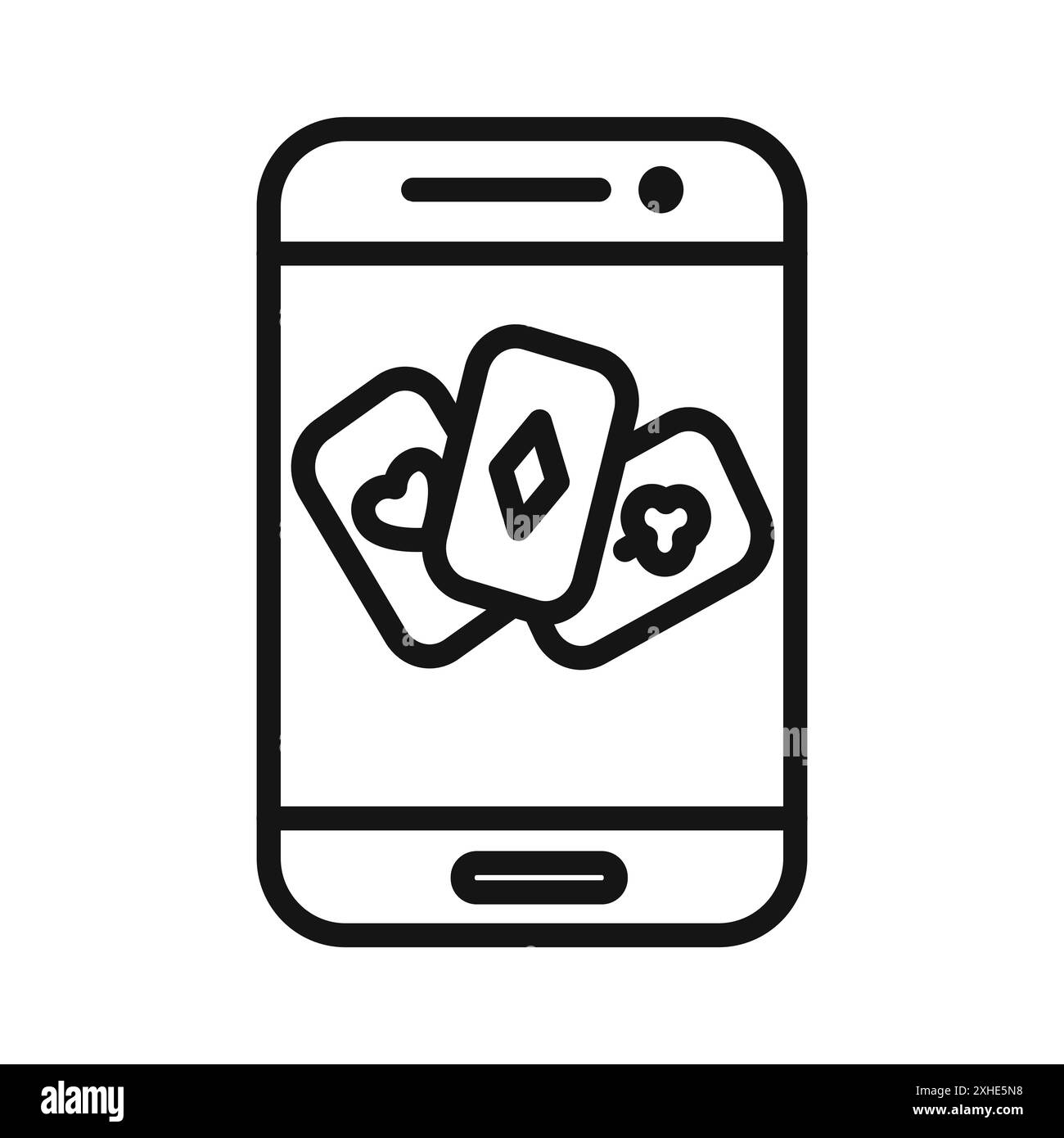 Icona del casinò mobile simbolo vettoriale o collezione di set di segni in bianco e nero Illustrazione Vettoriale