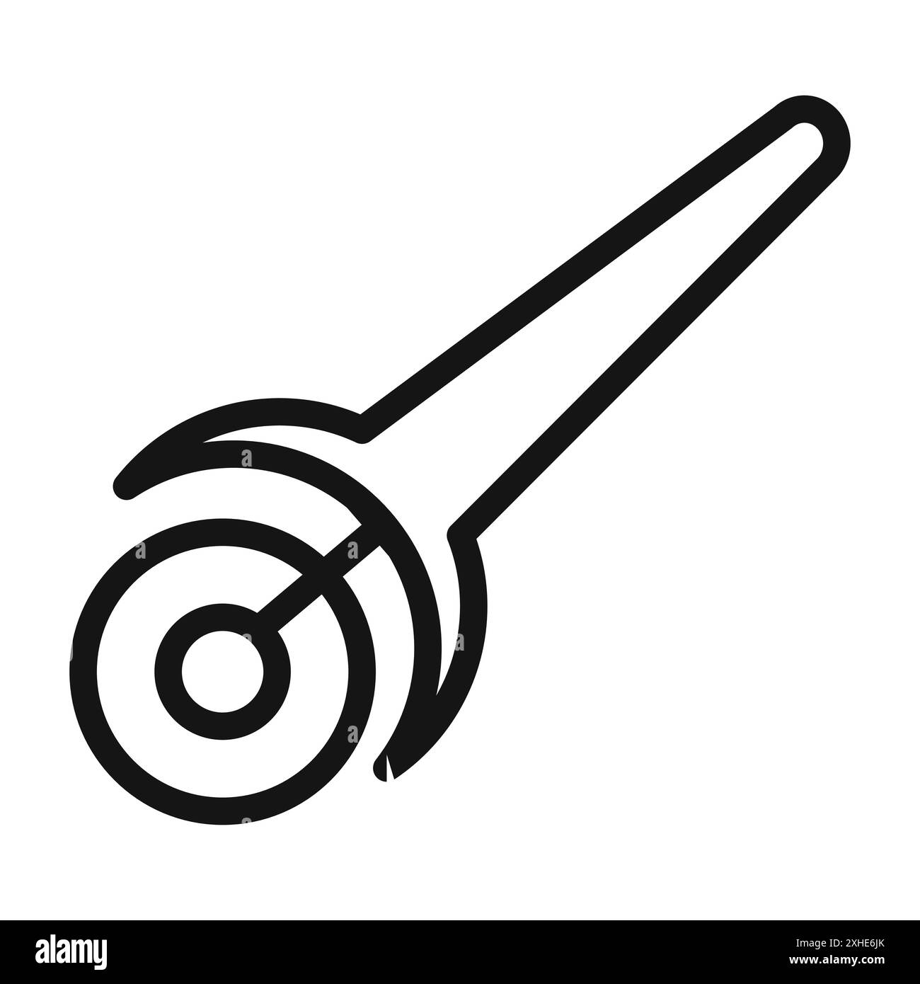Icona Pizza Cuttier simbolo vettoriale o collezione di set di insegne in bianco e nero Illustrazione Vettoriale