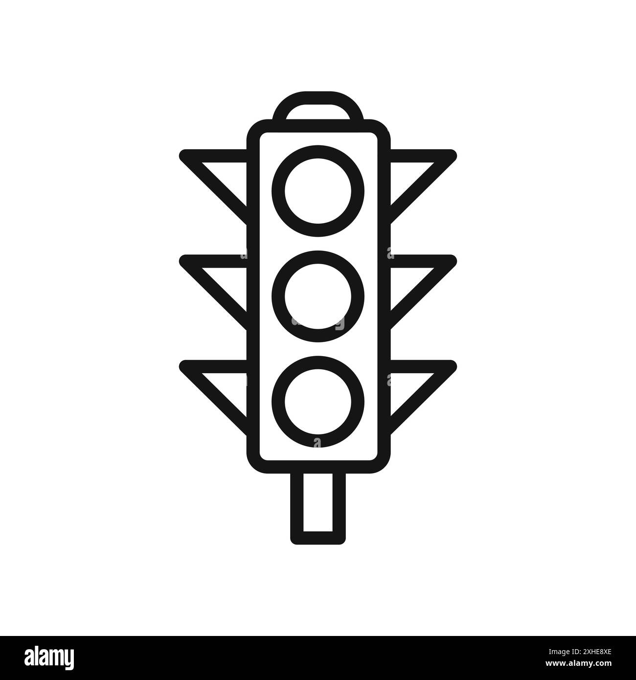 Icona del semaforo simbolo vettoriale o collezione di set di cartelli in bianco e nero Illustrazione Vettoriale