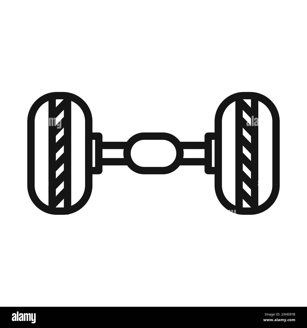 Icona allineamento ruote simbolo vettoriale o collezione set di segnali con contorno bianco e nero Illustrazione Vettoriale