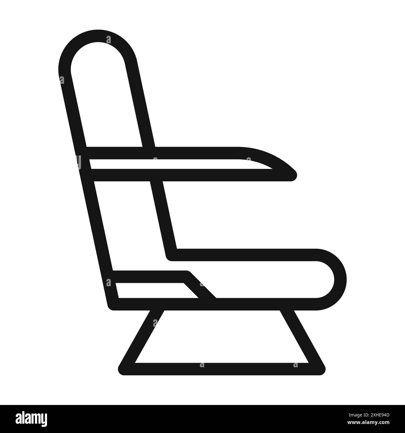 Icona del sedile dell'aereo simbolo vettoriale o collezione di set di simboli in bianco e nero Illustrazione Vettoriale
