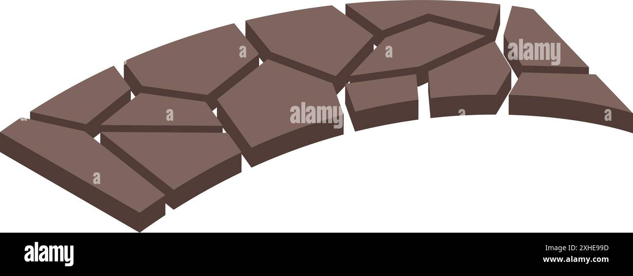 Illustrazione di terreni asciutti incrinati che formano un arco, che simboleggia la siccità e i climi aridi Illustrazione Vettoriale