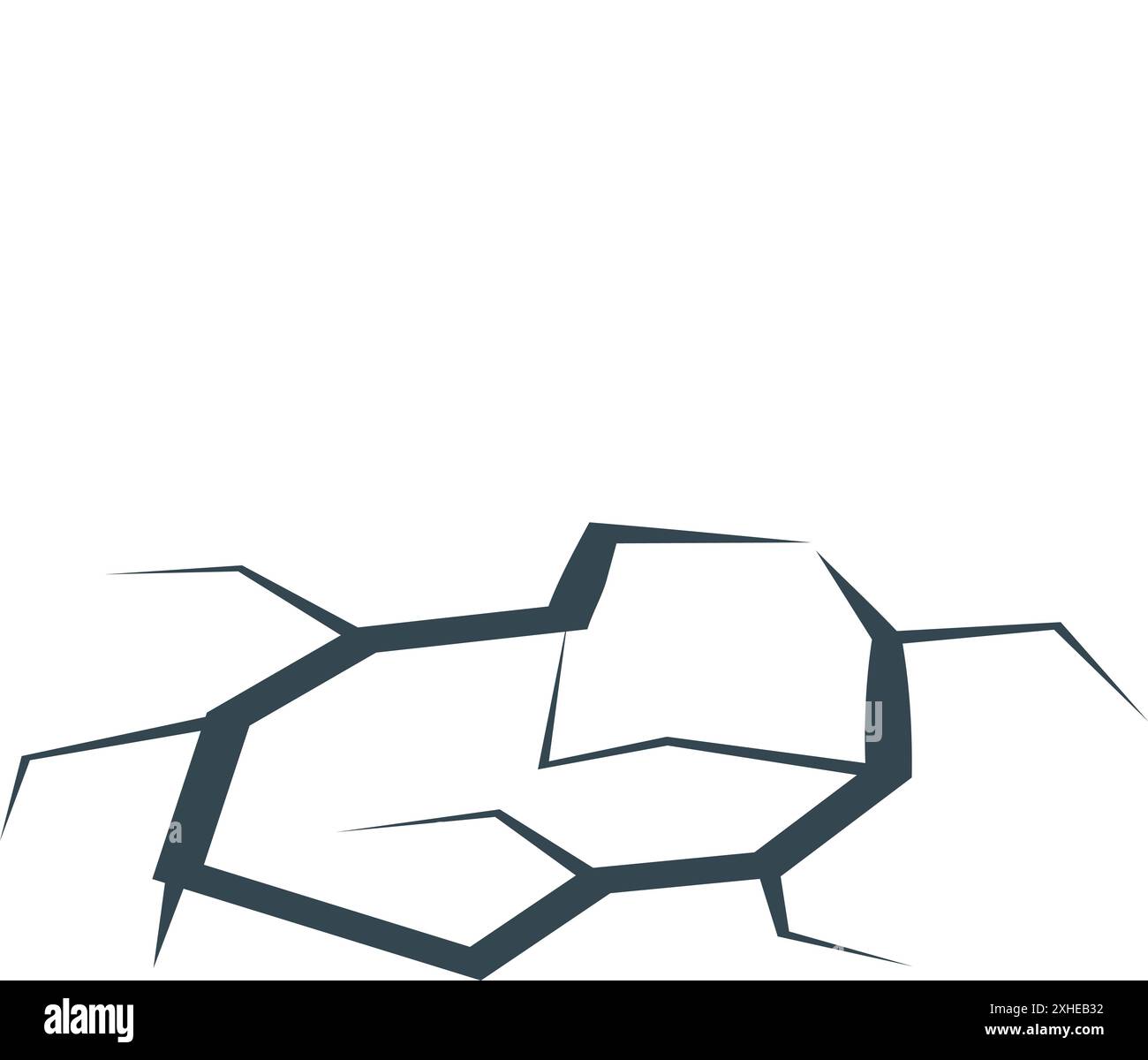 La formazione di grandi incrinature nel terreno sta dividendo la superficie Illustrazione Vettoriale