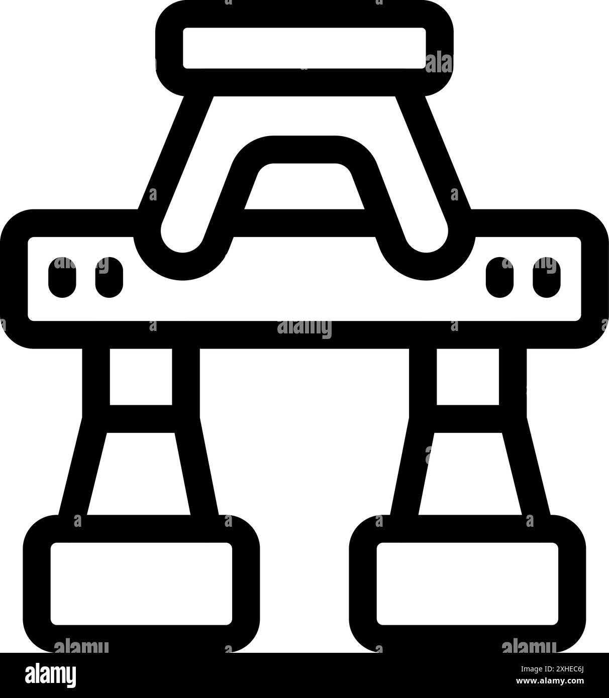 Semplice icona a forma di linea che rappresenta una piattaforma petrolifera utilizzata per estrarre petrolio e gas naturale dal fondo marino Illustrazione Vettoriale