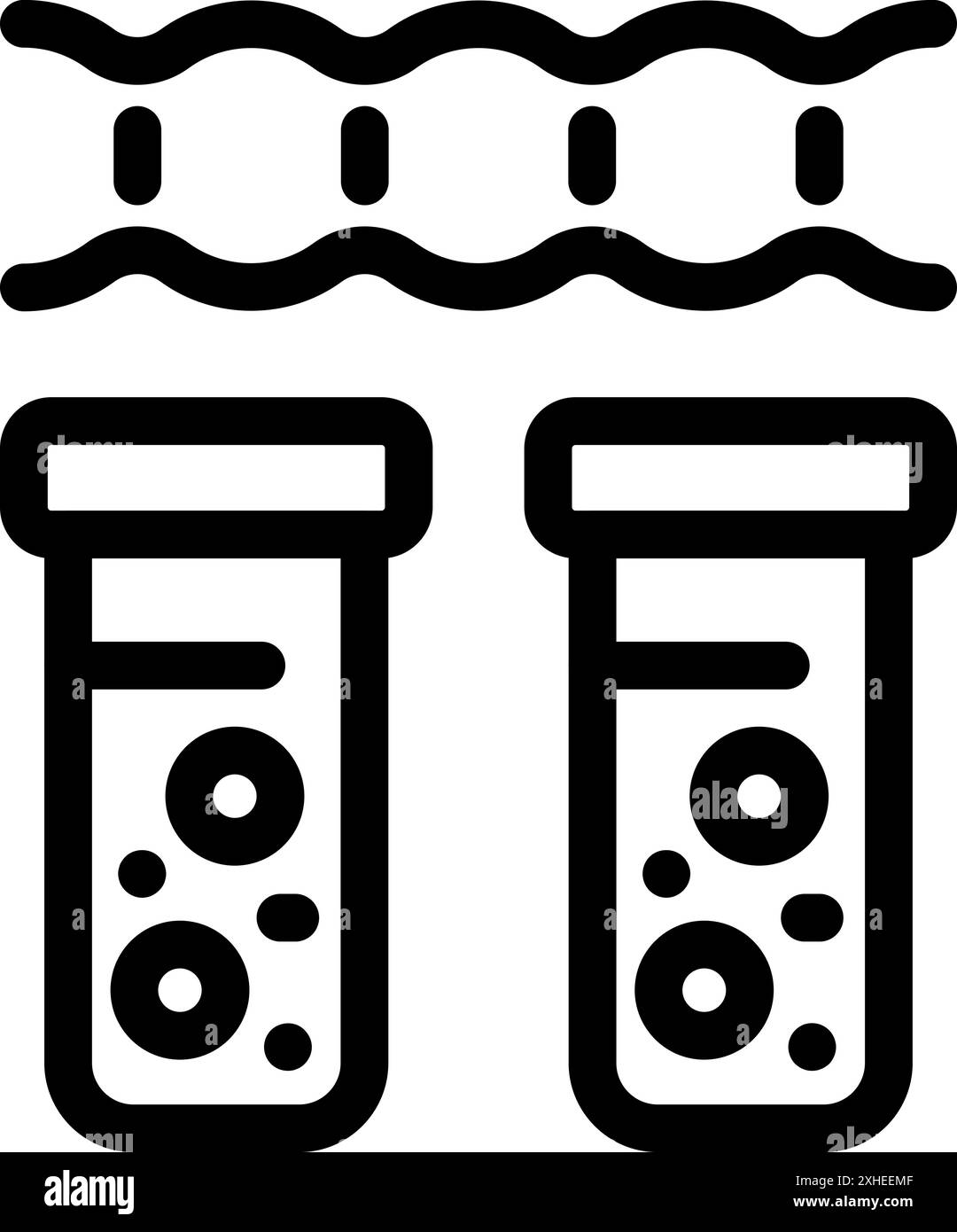 Due provette contenenti campioni di dna sono in fase di analisi, che rivelano informazioni sul trucco genetico e sulla ricerca biologica Illustrazione Vettoriale