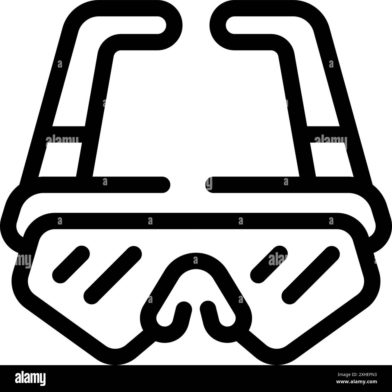 Maschera subacquea con lenti in vetro temperato e cinghie regolabili, per una vestibilità sicura e una visibilità ottimale per le avventure subacquee Illustrazione Vettoriale