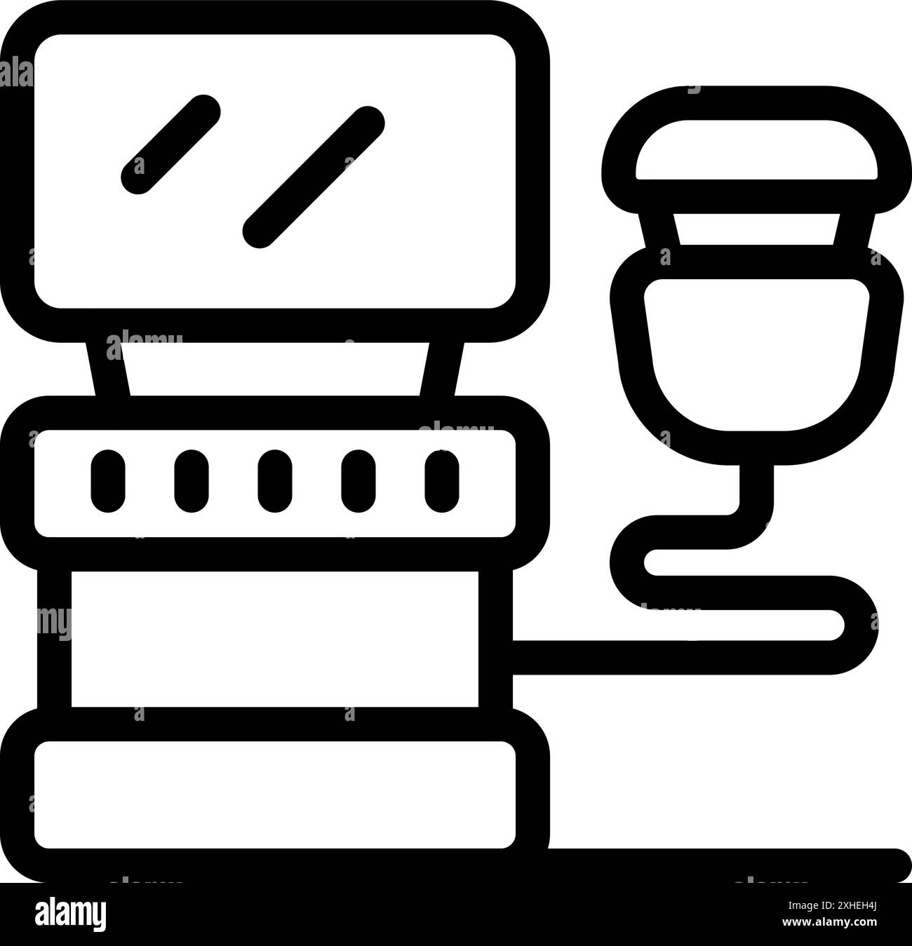 Macchina a ultrasuoni che mostra il feto sul monitor, apparecchiatura medica per l'esame di gravidanza Illustrazione Vettoriale