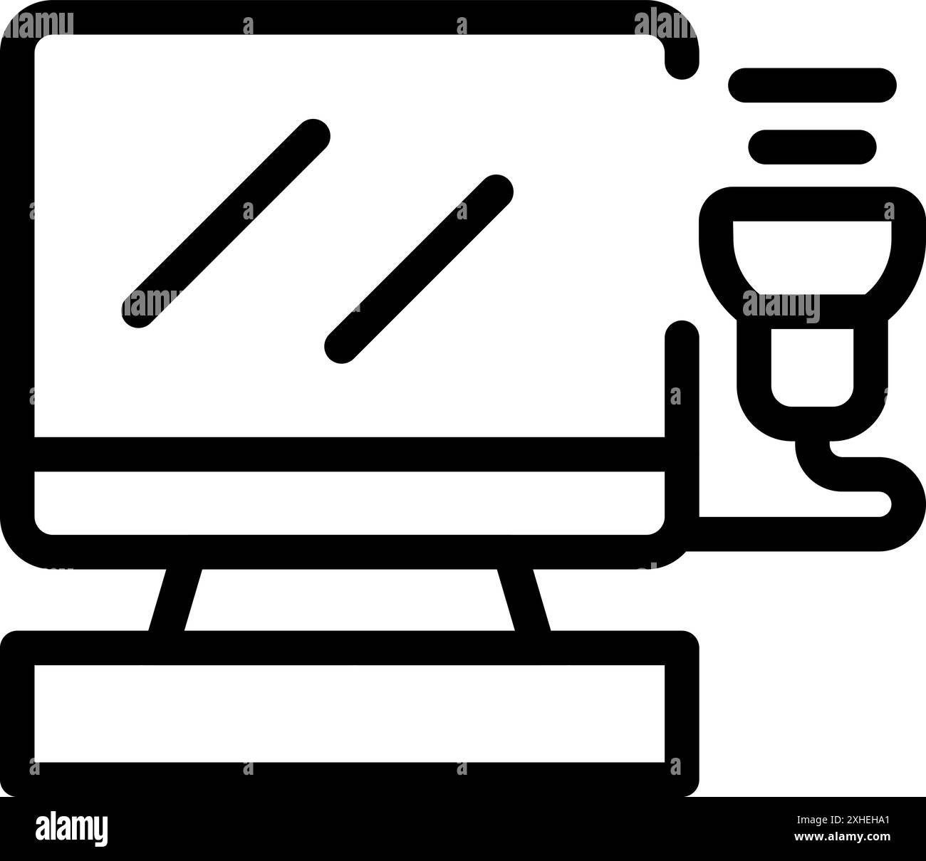 Macchina a ultrasuoni collegata al monitor che visualizza la scansione del bambino durante l'esame medico Illustrazione Vettoriale