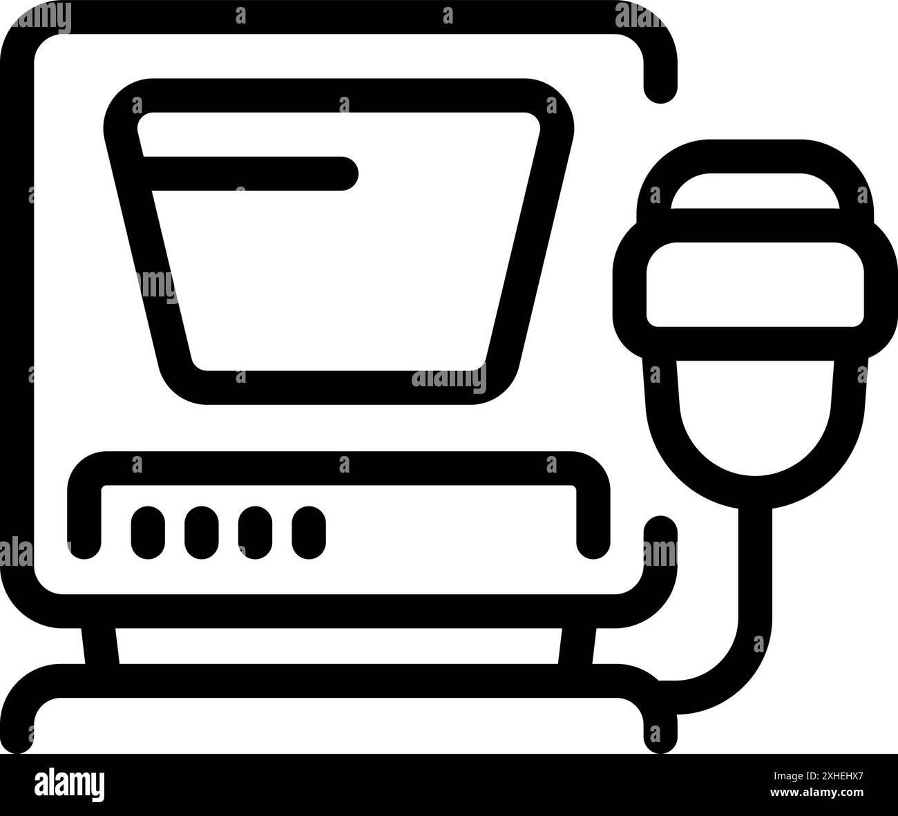 Macchina a ultrasuoni che esegue la scansione di donne incinte, monitorando la salute del bambino durante la gravidanza Illustrazione Vettoriale