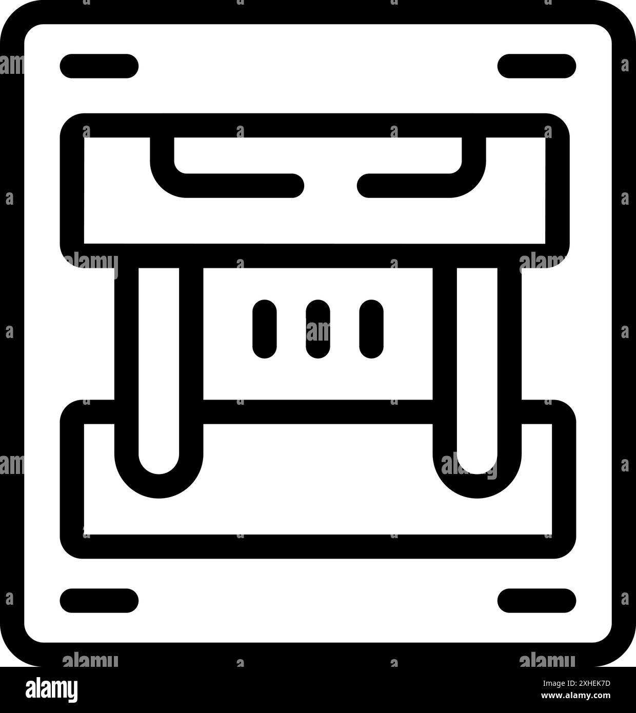 Icona in stile line art di una scatola fusibili elettrica, essenziale per la gestione e la protezione dei circuiti Illustrazione Vettoriale