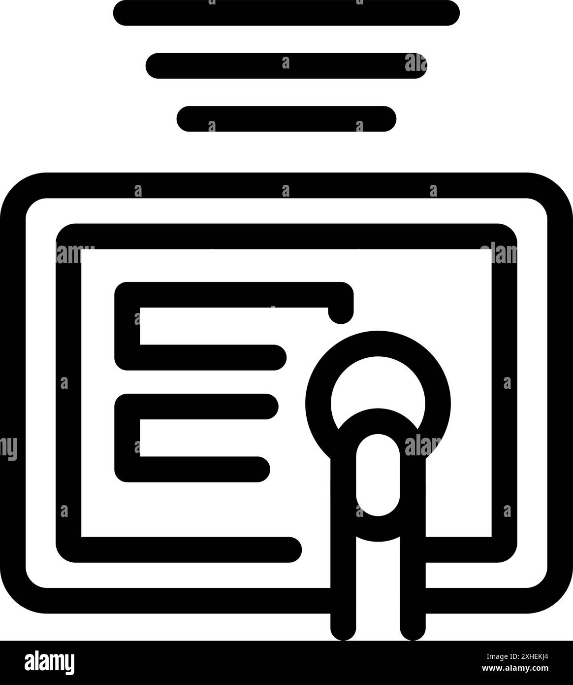 Il voto digitale viene presentato elettronicamente attraverso un sistema di voto online Illustrazione Vettoriale