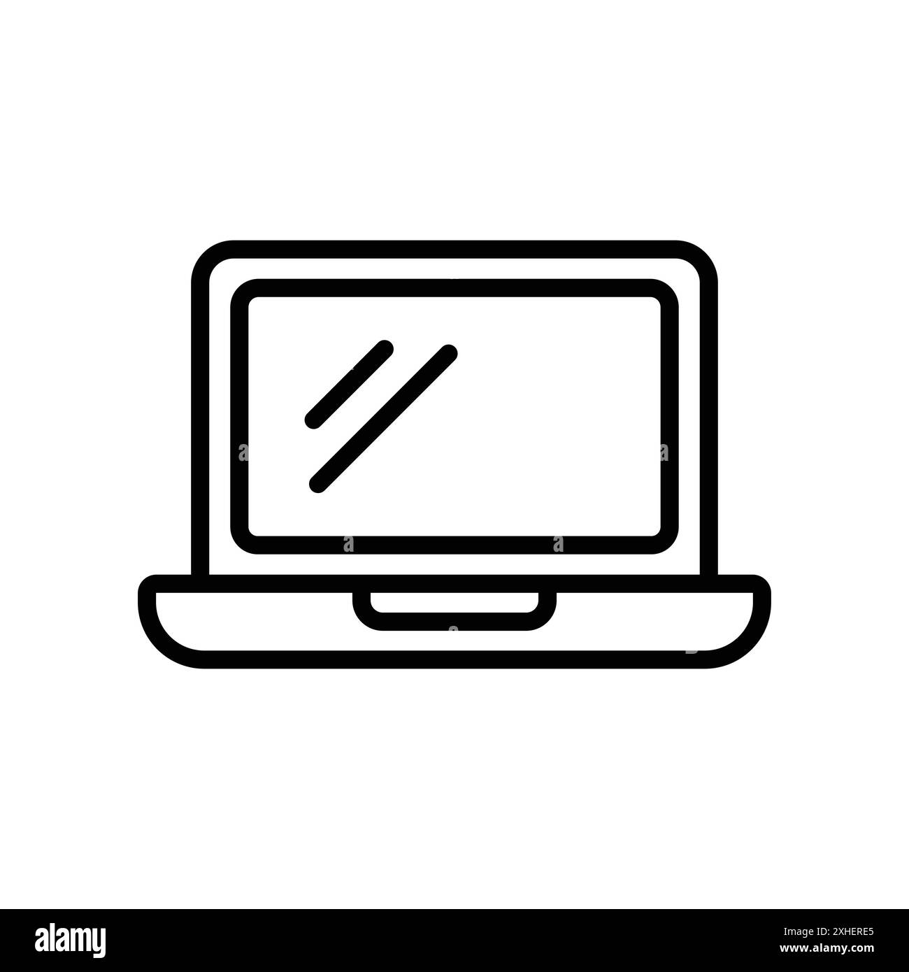 modello di disegno vettoriale dell'icona del laptop su sfondo bianco Illustrazione Vettoriale