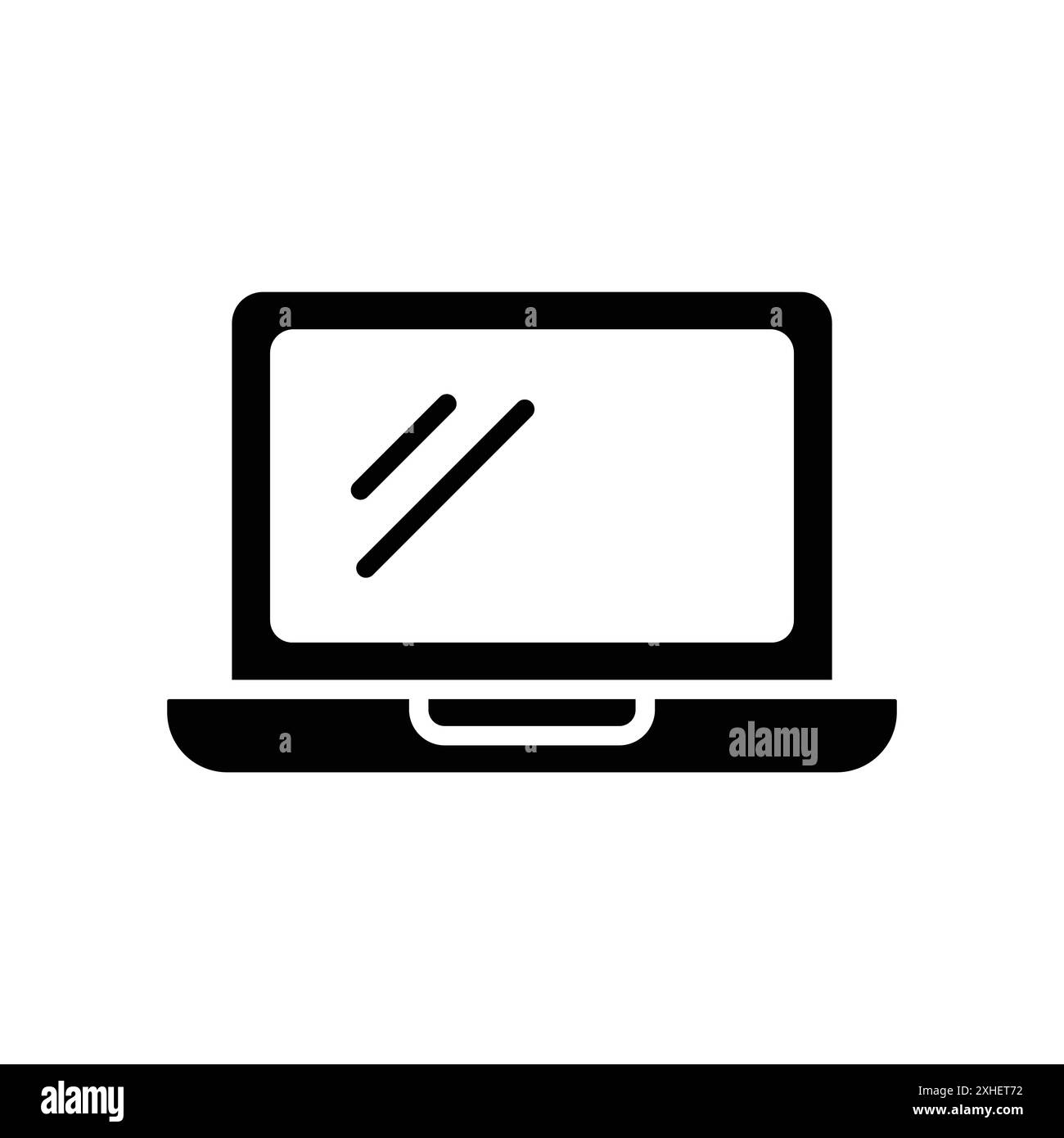 modello di disegno vettoriale dell'icona del laptop su sfondo bianco Illustrazione Vettoriale