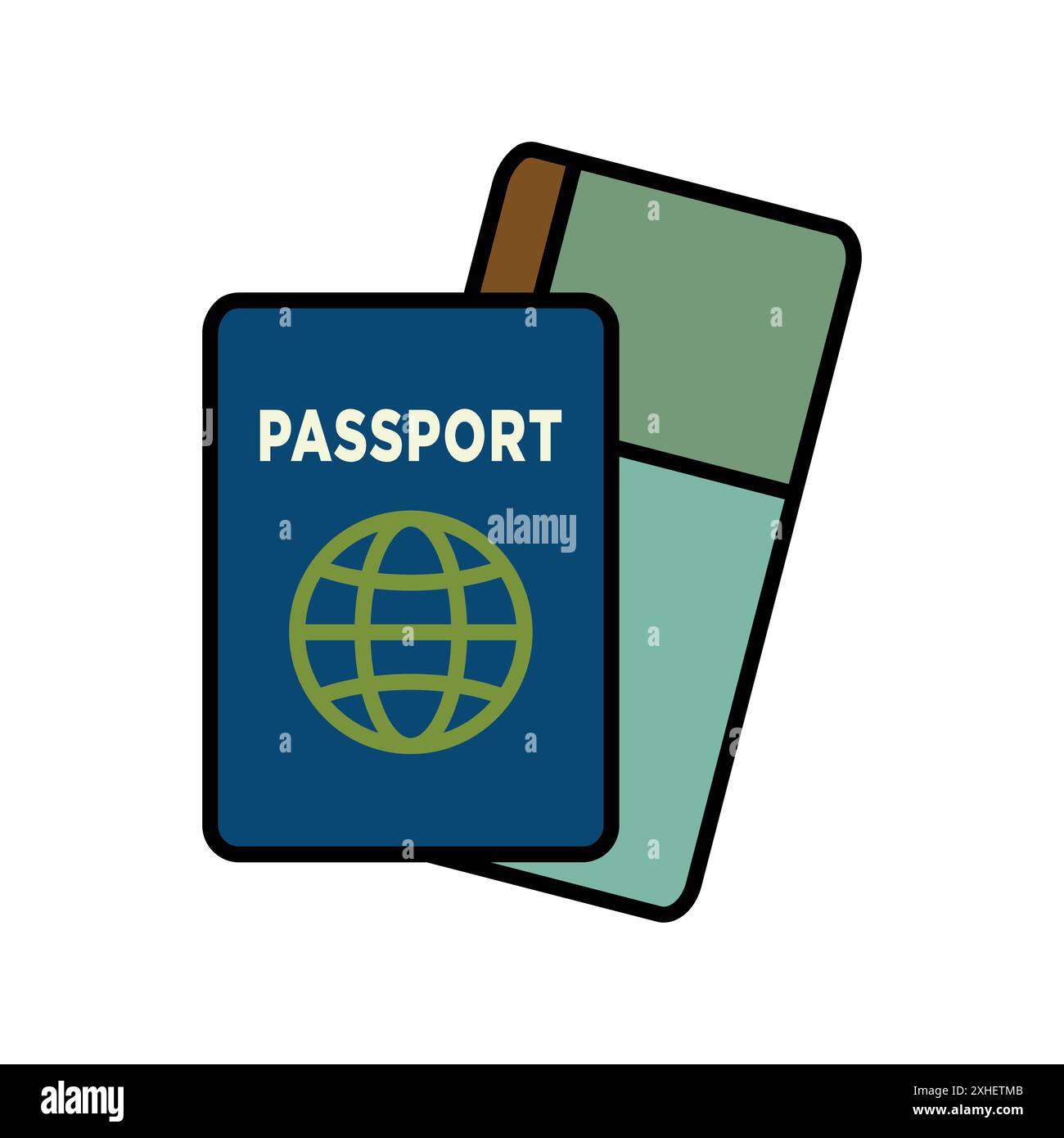 modello di disegno vettoriale dell'icona passport su sfondo bianco Illustrazione Vettoriale