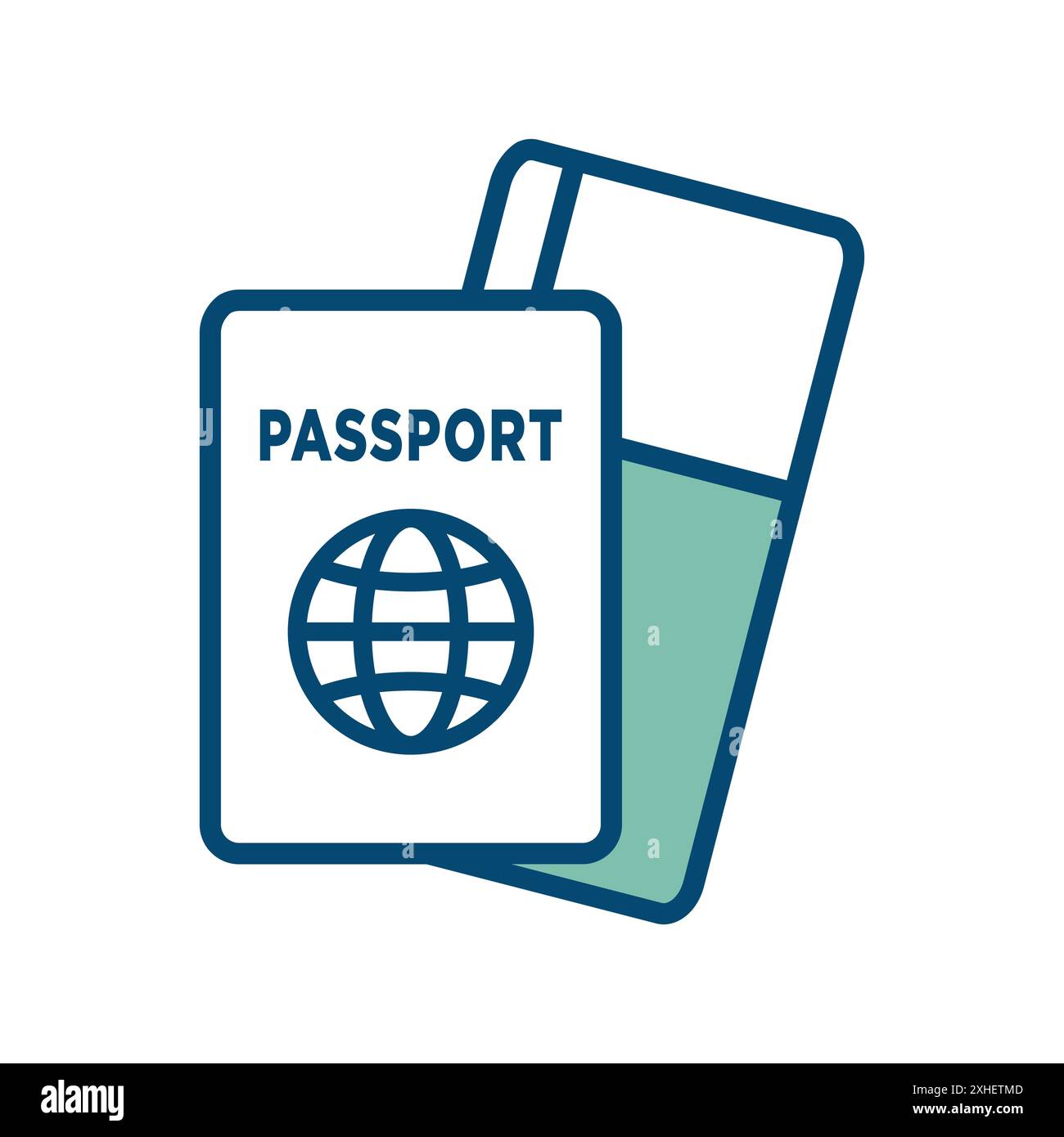 modello di disegno vettoriale dell'icona passport su sfondo bianco Illustrazione Vettoriale