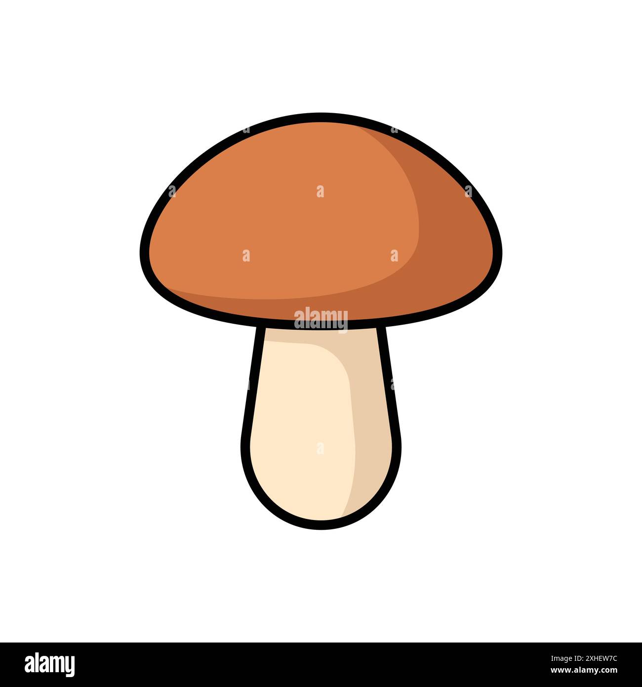 modello di disegno vettoriale con icona a fungo su sfondo bianco Illustrazione Vettoriale