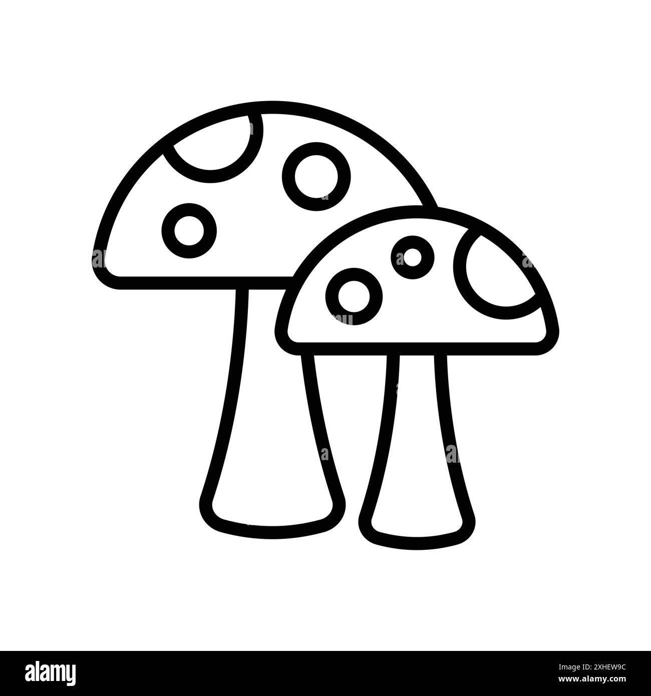 modello di disegno vettoriale con icona a fungo su sfondo bianco Illustrazione Vettoriale